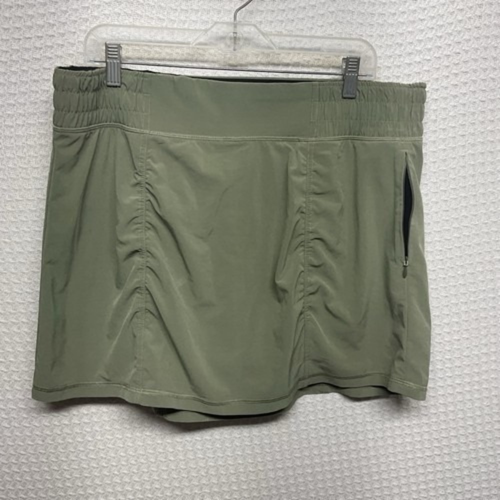 PrAna Sage Green Zip Pull-On Athleisure Railay Mini Skort Women XL Vietnam
